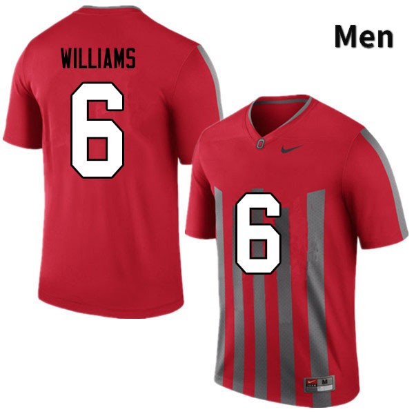 Ohio State Buckeyes Jameson Williams Men's #6 Retro Authentic Stitched College Football Jersey